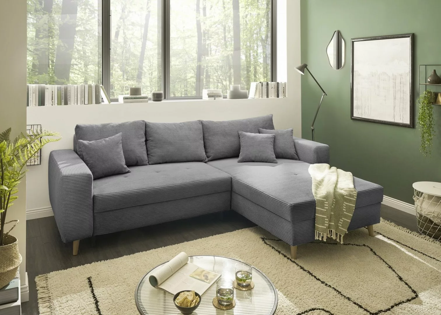 freiraum Ecksofa LARINA, ash" - 282x92x186 (BxHxT) günstig online kaufen