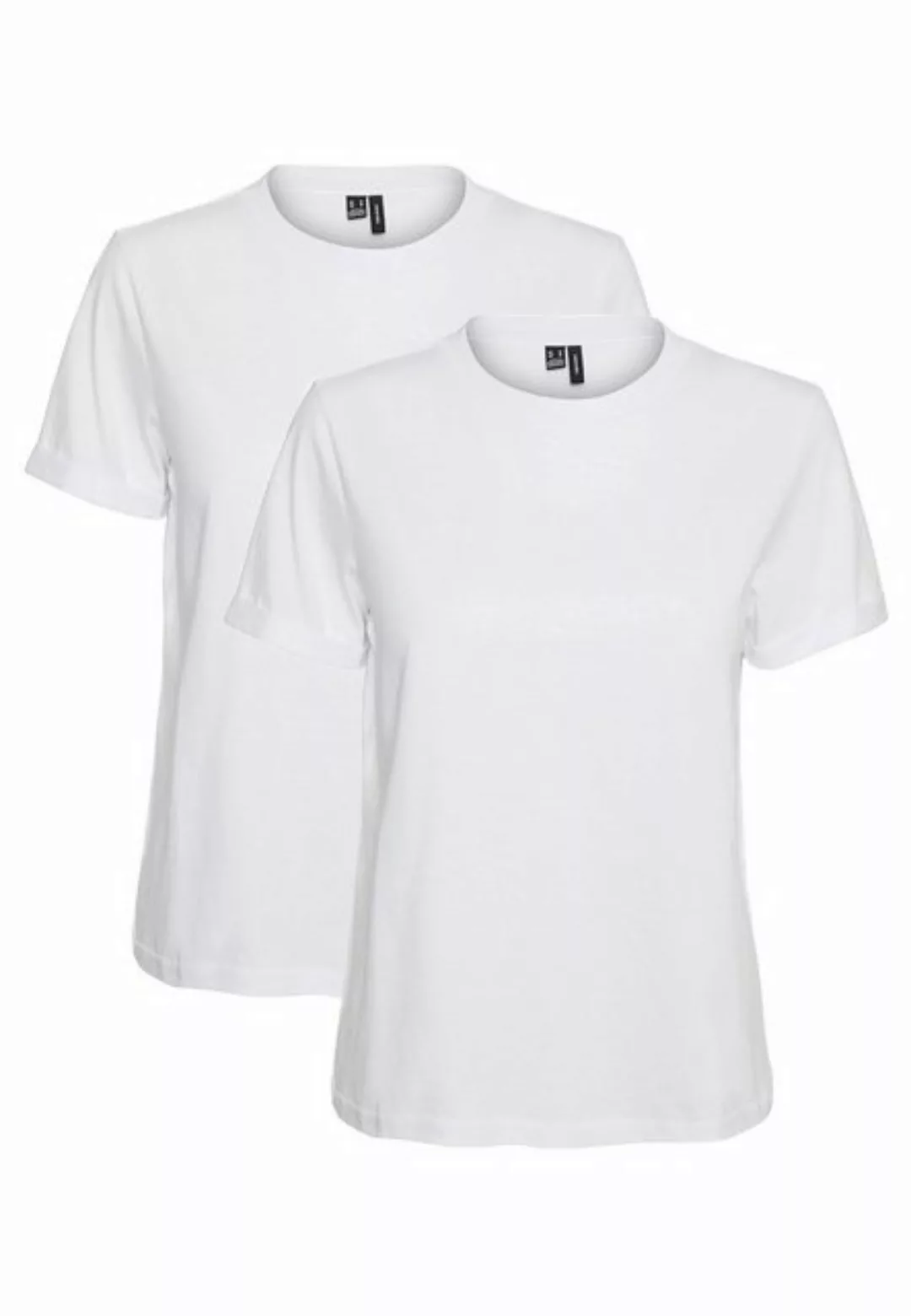 Vero Moda T-Shirt 2er Pack Basic T-Shirt VMPAULA (2-tlg) 5270 in Weiß günstig online kaufen