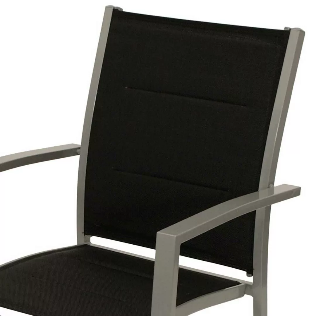 Balkonstühle in Schwarz und Silberfarben Armlehnen (4er Set) günstig online kaufen