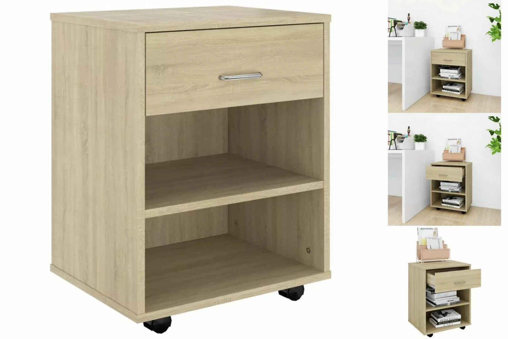 vidaXL Aktenschrank Rollschrank Sonoma-Eiche 46x36x59 cm Spanplatte günstig online kaufen