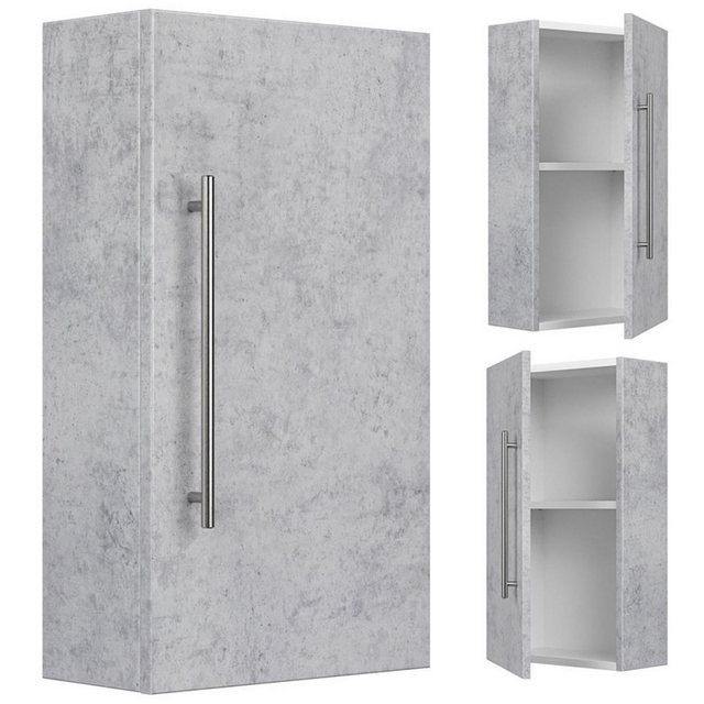 Lomadox Badezimmer Hängeschrank in Beton-Optik ABUJA-02,  B/H/T: 35/62/17cm günstig online kaufen