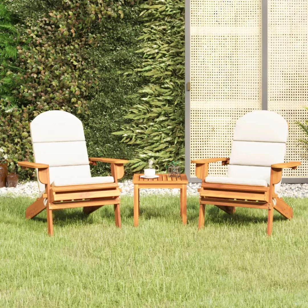 Vidaxl 3-tlg. Garten-lounge-set Adirondack Massivholz Akazie günstig online kaufen