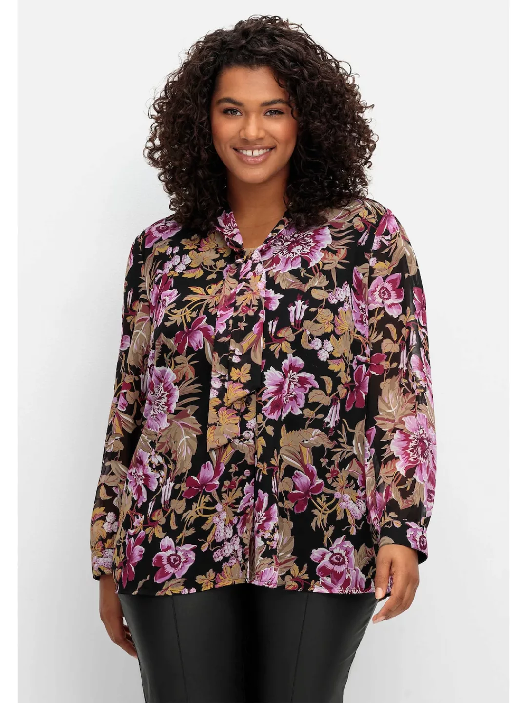 sheego by Joe Browns Chiffonbluse "Große Größen", in A-Linie, mit Jersey-Fu günstig online kaufen