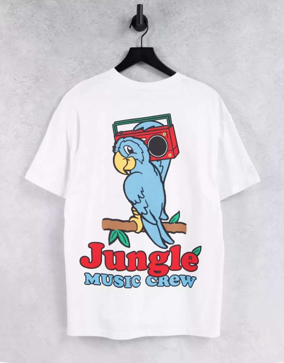 Crooked Tongues – T-Shirt mit Jungle-Music-Print in Weiß, Kombiteil günstig online kaufen