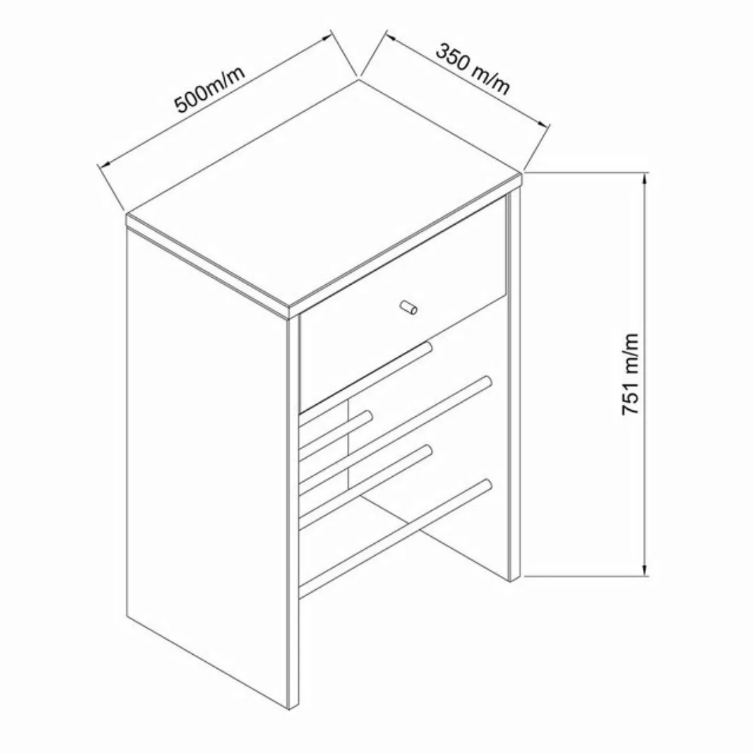 Lomadox Schuhschrank CUENCA-137 Massivholz Buche, Schublade, 2 Schuhablagen günstig online kaufen