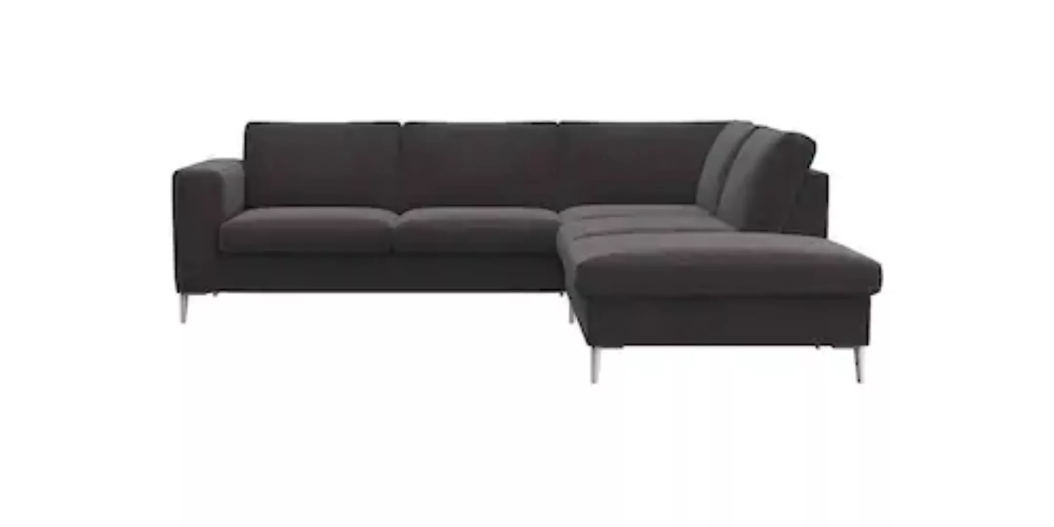 FLEXLUX Ecksofa »Fiore, L-Form«, breite Armlehnen, Füße alufarben, B/T 241/ günstig online kaufen