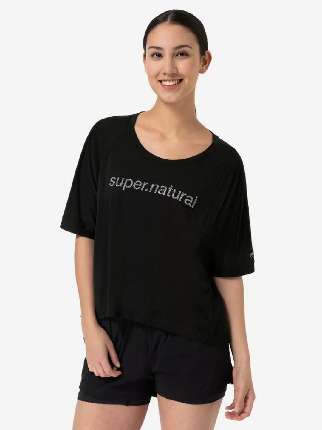 SUPER.NATURAL Print-Shirt für Damen aus Merino W LIQUID FLOW TEE hoch gesch günstig online kaufen