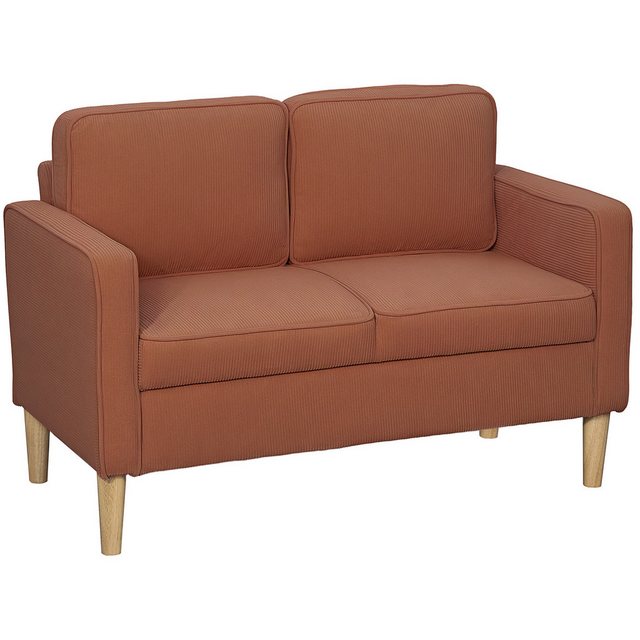 HOMCOM 2-Sitzer Sofa klein Couch mit Armlehne, Stauraum, Loungesofa 1 Teile günstig online kaufen