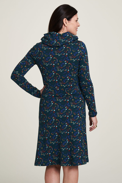 Jersey Kleid Aus Bio-baumwolle Mit Muster In Blau günstig online kaufen
