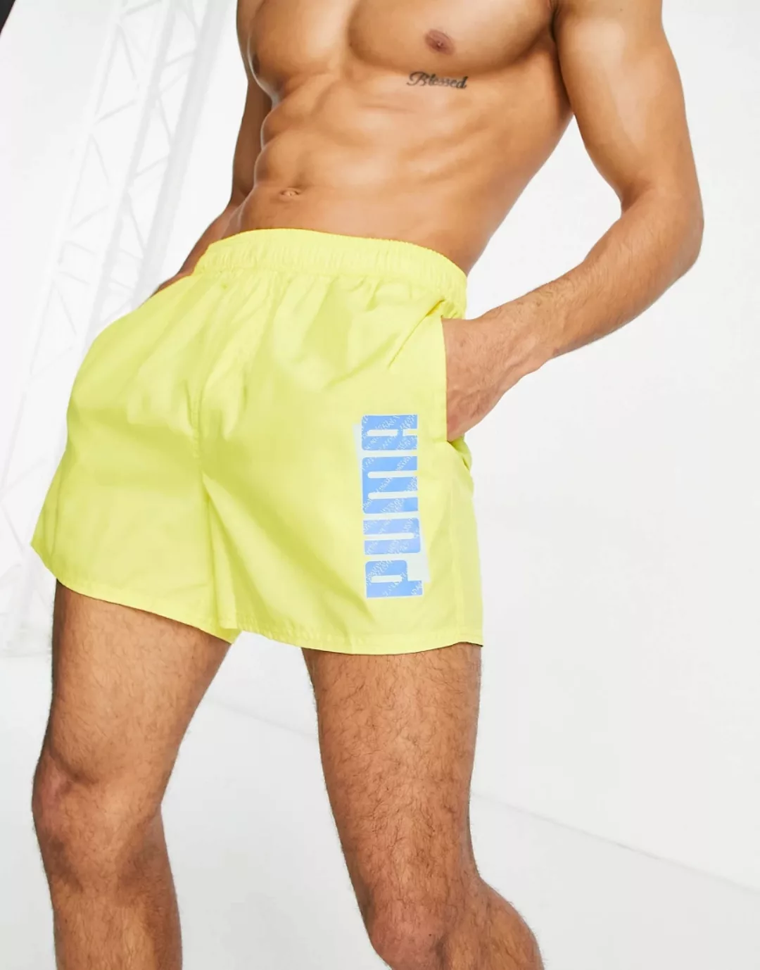 PUMA – ESS – Gelbe Badeshorts günstig online kaufen