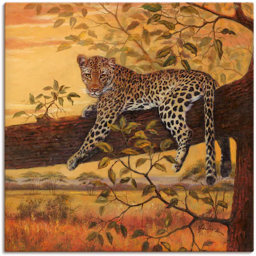 Artland Wandbild »Ruhender Leopard«, Wildtiere, (1 St.), als Leinwandbild, günstig online kaufen