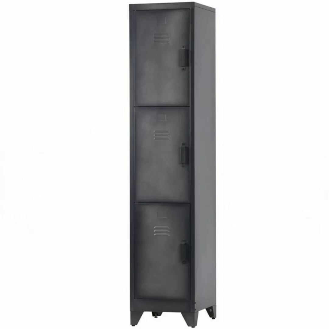 Maison ESTO Mehrzweckschrank Spind Spindschrank aus Metall vintage schwarz günstig online kaufen