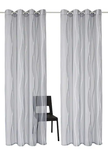 my home Gardine »Dimona«, (2 St.), 2er-Set, transparent, Voile, Polyester günstig online kaufen