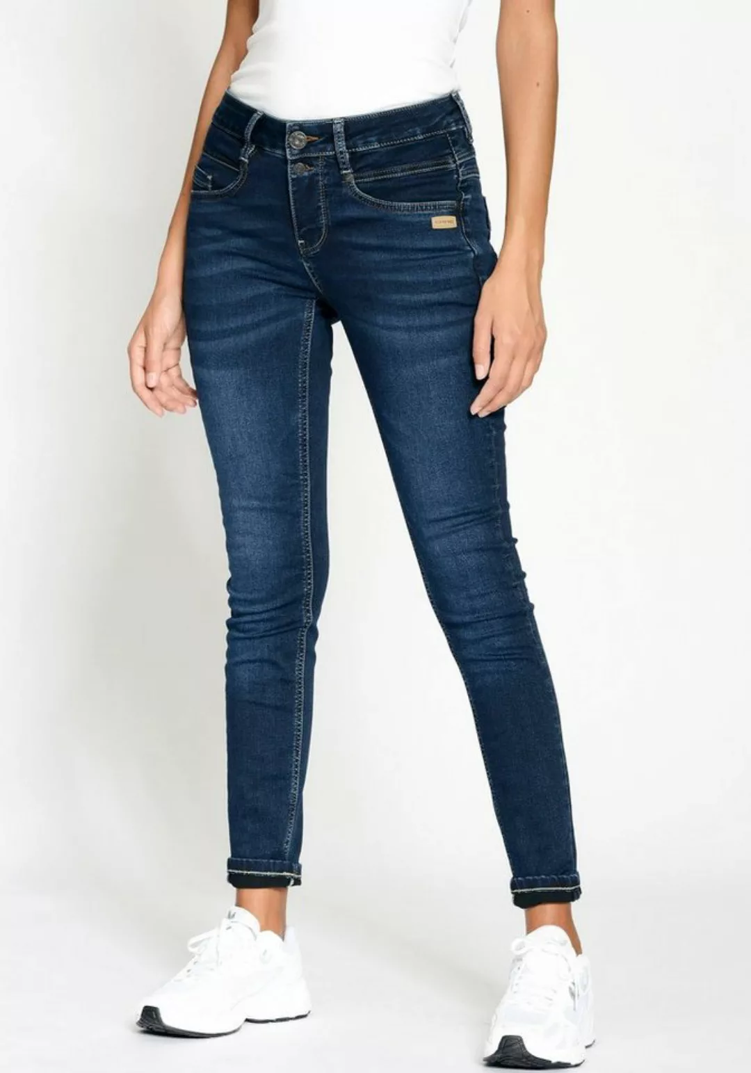 GANG Skinny-fit-Jeans 94MORA mit 3-Knopf-Verschluss und Passe vorne günstig online kaufen