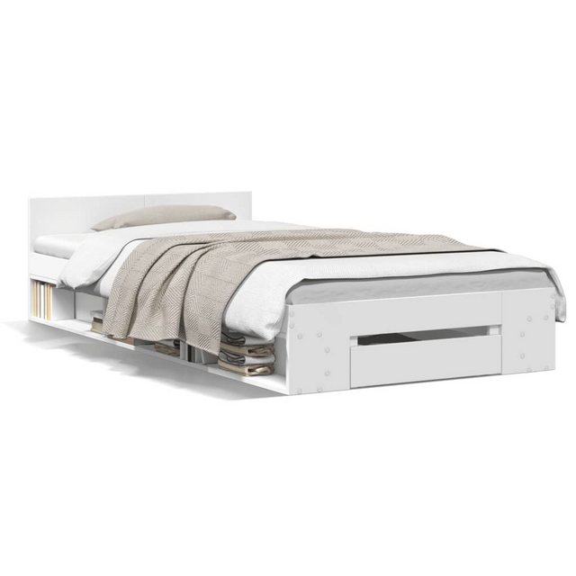 vidaXL Bett Bettgestell mit Schublade Weiß 100x200 cm Holzwerkstoff günstig online kaufen