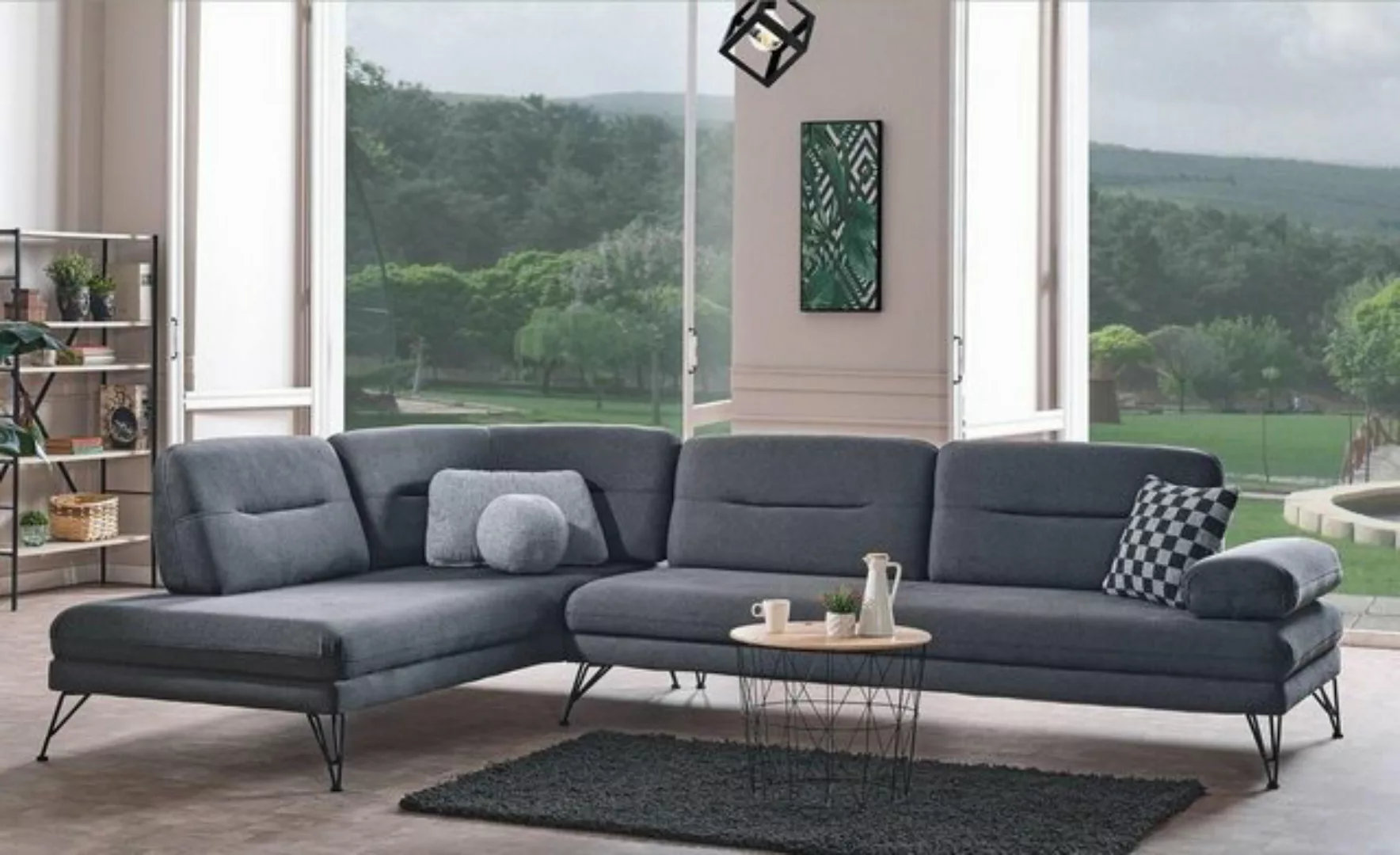 JVmoebel Ecksofa Ecksofa L-Form Textil Eckcouch Sofa Polster Premium Couch günstig online kaufen