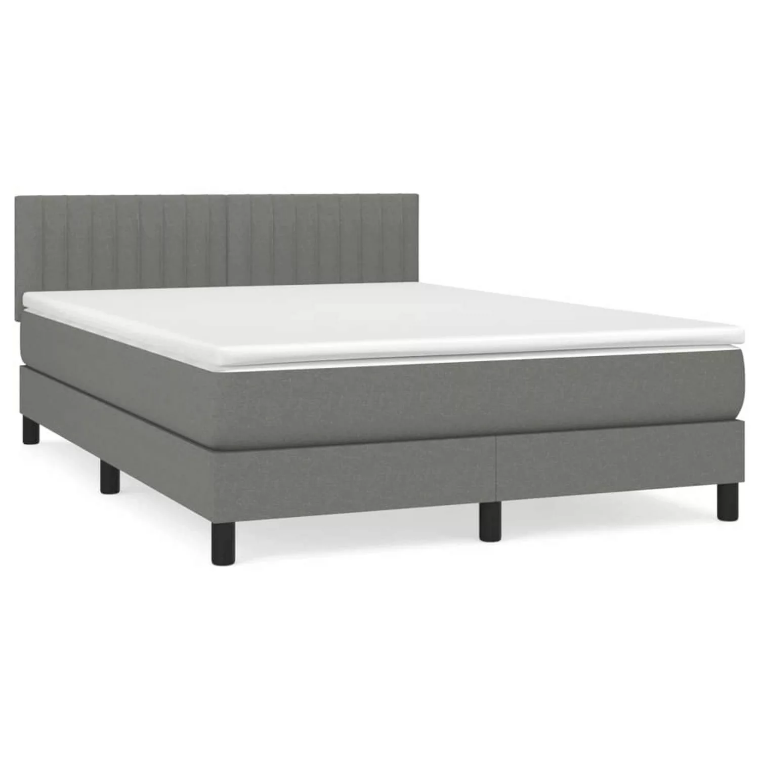 vidaXL Boxspringbett mit Matratze Dunkelgrau 140x190 cm Stoff1398648 günstig online kaufen