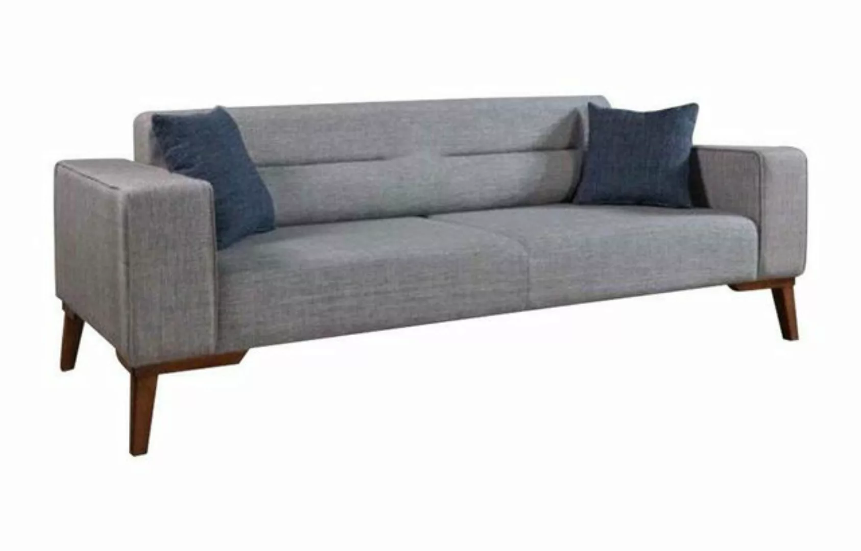 JVmoebel Sofa Polster Sitz Couch 3 Sitz Graue Sofa Sofas Couchen Textil Sto günstig online kaufen