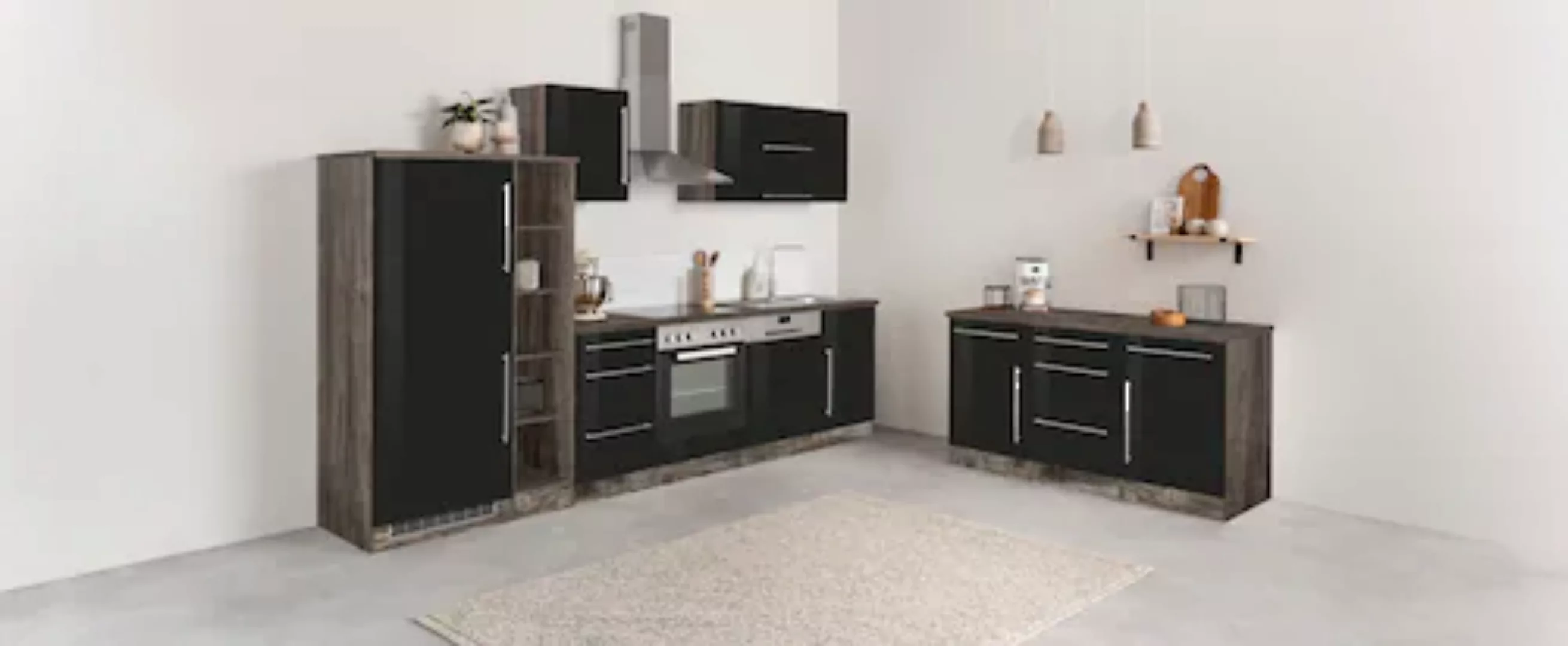 Kochstation Küchenzeile "KS-Samos", mit E-Geräten, Breite 310 cm günstig online kaufen