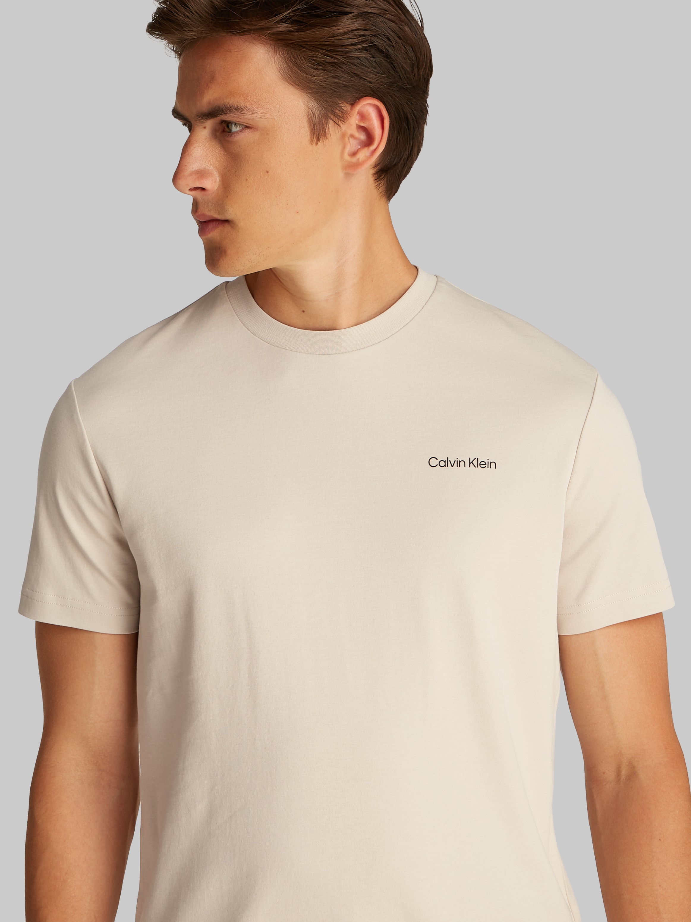 Calvin Klein T-Shirt "Micro Logo", aus dickem Winterjersey, mit Logoprint günstig online kaufen