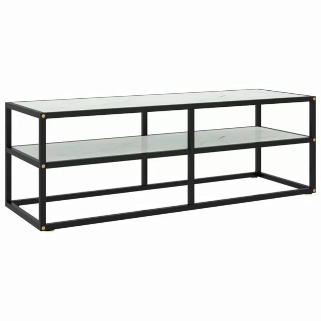 vidaXL TV-Schrank TV-Schrank Schwarz mit Weißer Marmor-Optik Glas 120x40x40 günstig online kaufen