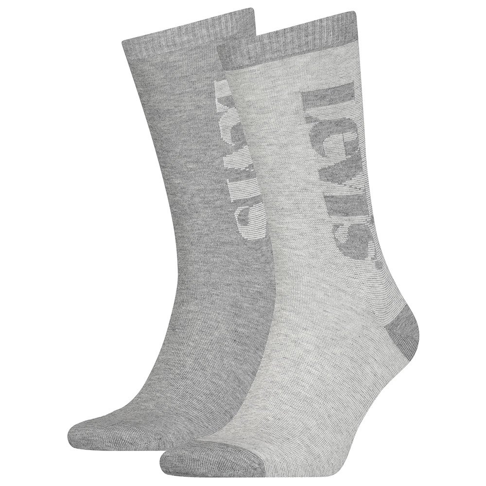 Levi´s ® Regular Cut Logo Micro Gestreifte Socken 2 Paare EU 39-42 Mid Grey günstig online kaufen