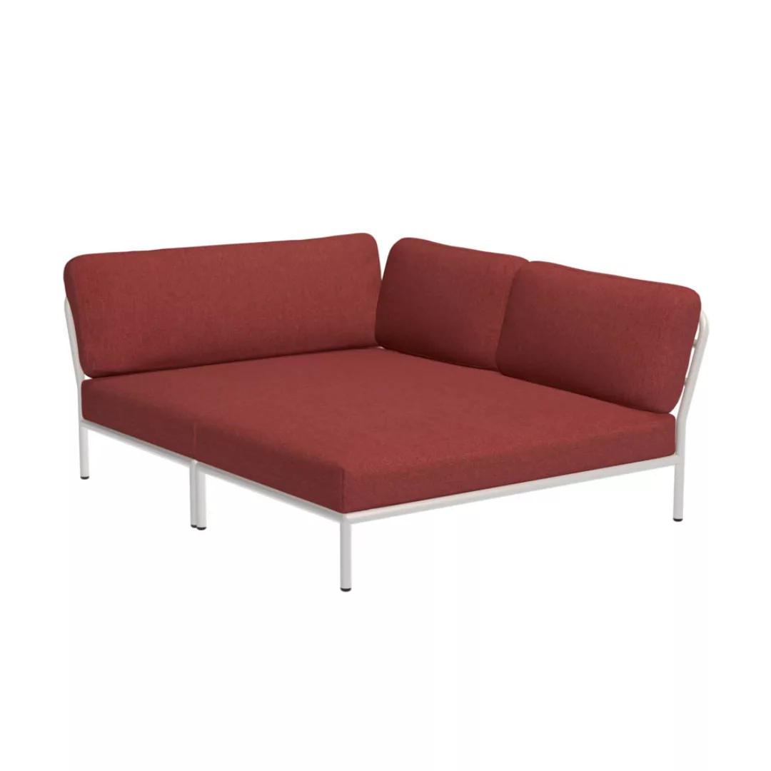 LEVEL Outdoor Eck-Sofa Lounge-Modul 5 Scharlachrot Weiß Rechts günstig online kaufen