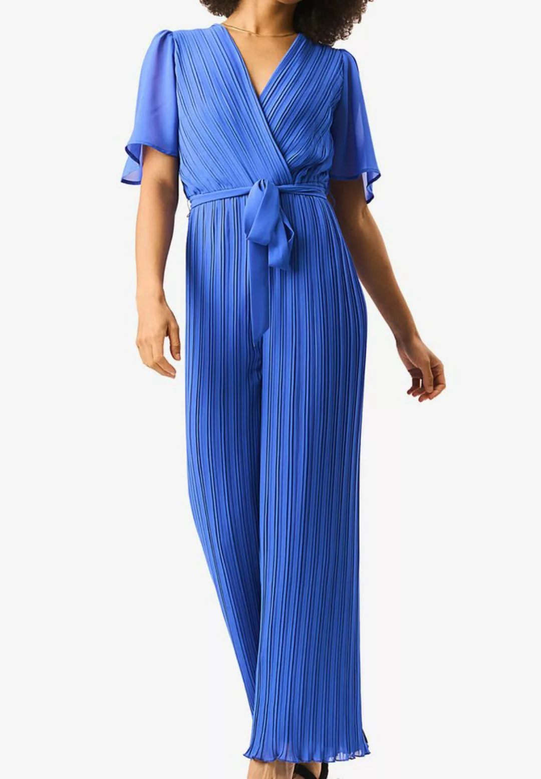 GINI LONDON Jumpsuit Gini Pleate mitEngelsärmeln und plissiertem Gürtel günstig online kaufen