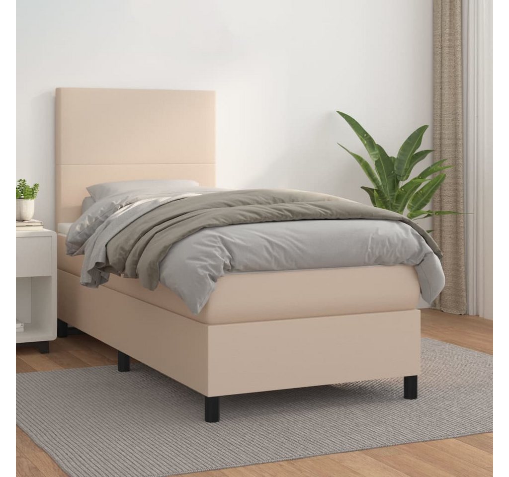 vidaXL Boxspringbett, Boxspringbett Matratze Cappuccino-Braun 100x200cm Kun günstig online kaufen