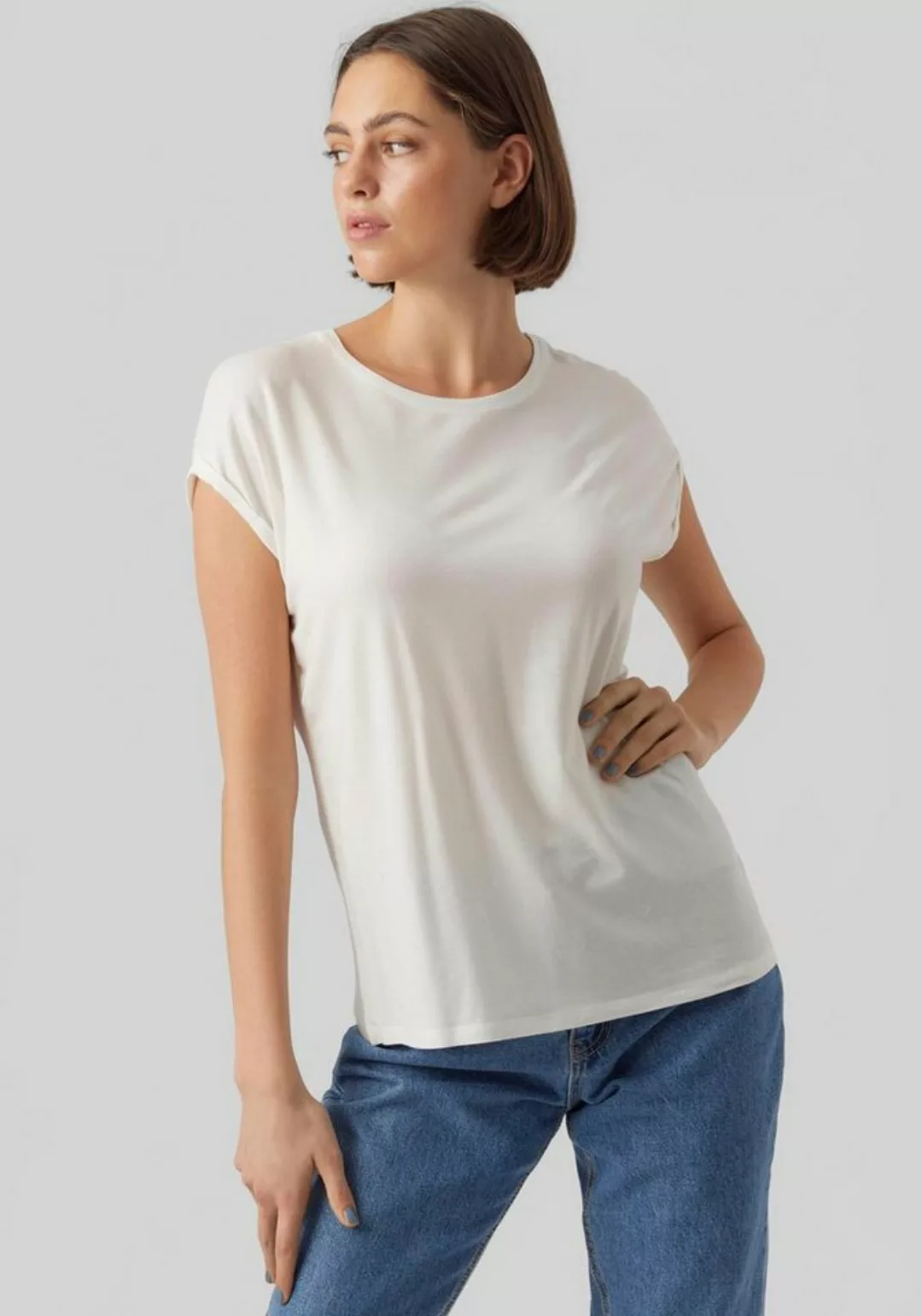 Vero Moda Rundhalsshirt VMAVA PLAIN SS TOP GAJRS NOOS günstig online kaufen