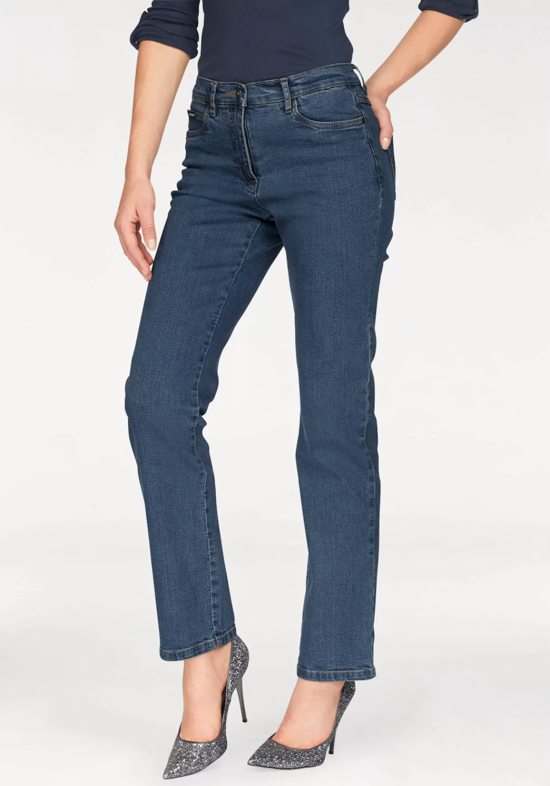 Arizona Gerade Jeans "Annett", bequeme Passform, 5-Pocket-Style, hohe Taill günstig online kaufen