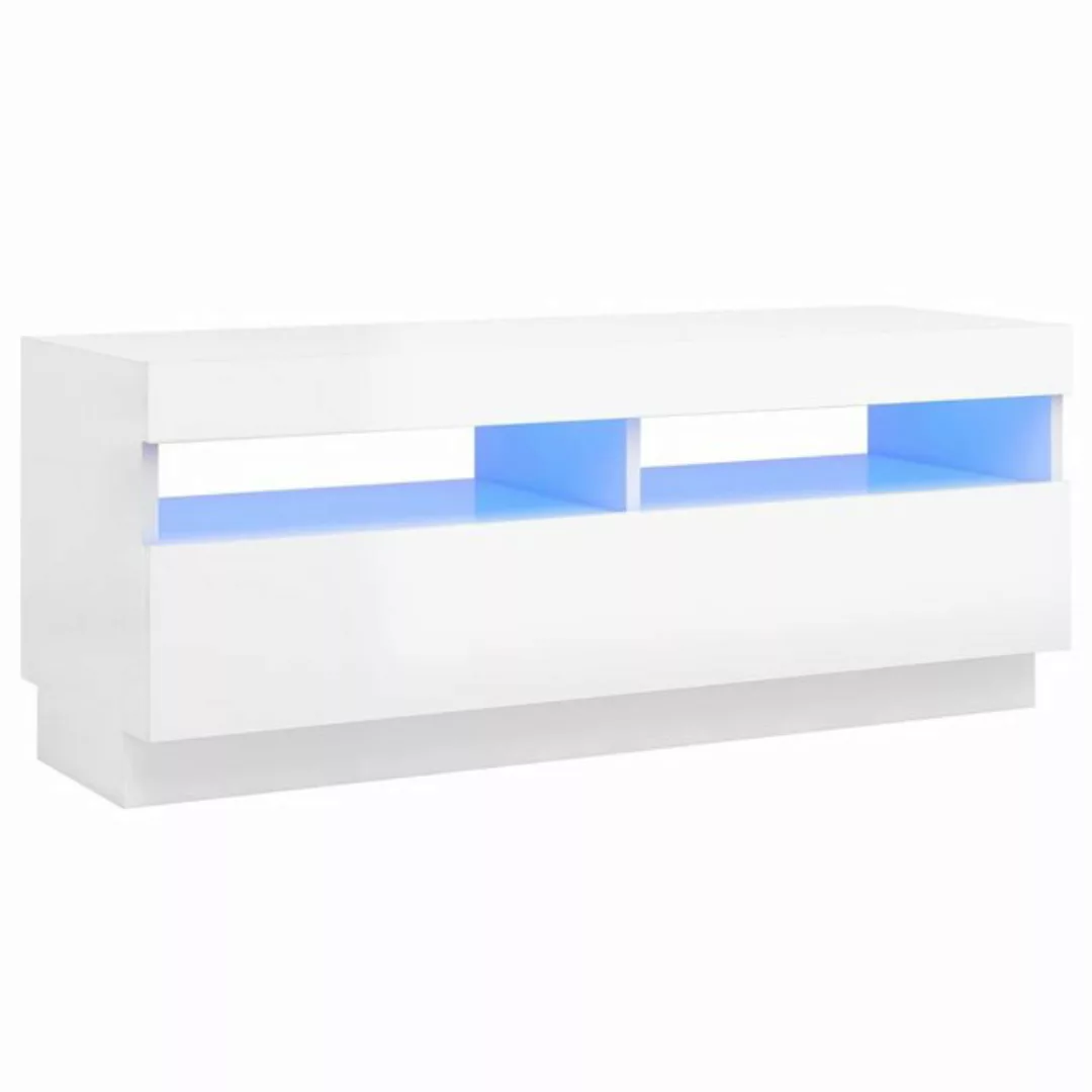 vidaXL TV-Schrank TV-Schrank mit LED Leuchten Hochglanz-Weiß 100x35x40 cm L günstig online kaufen