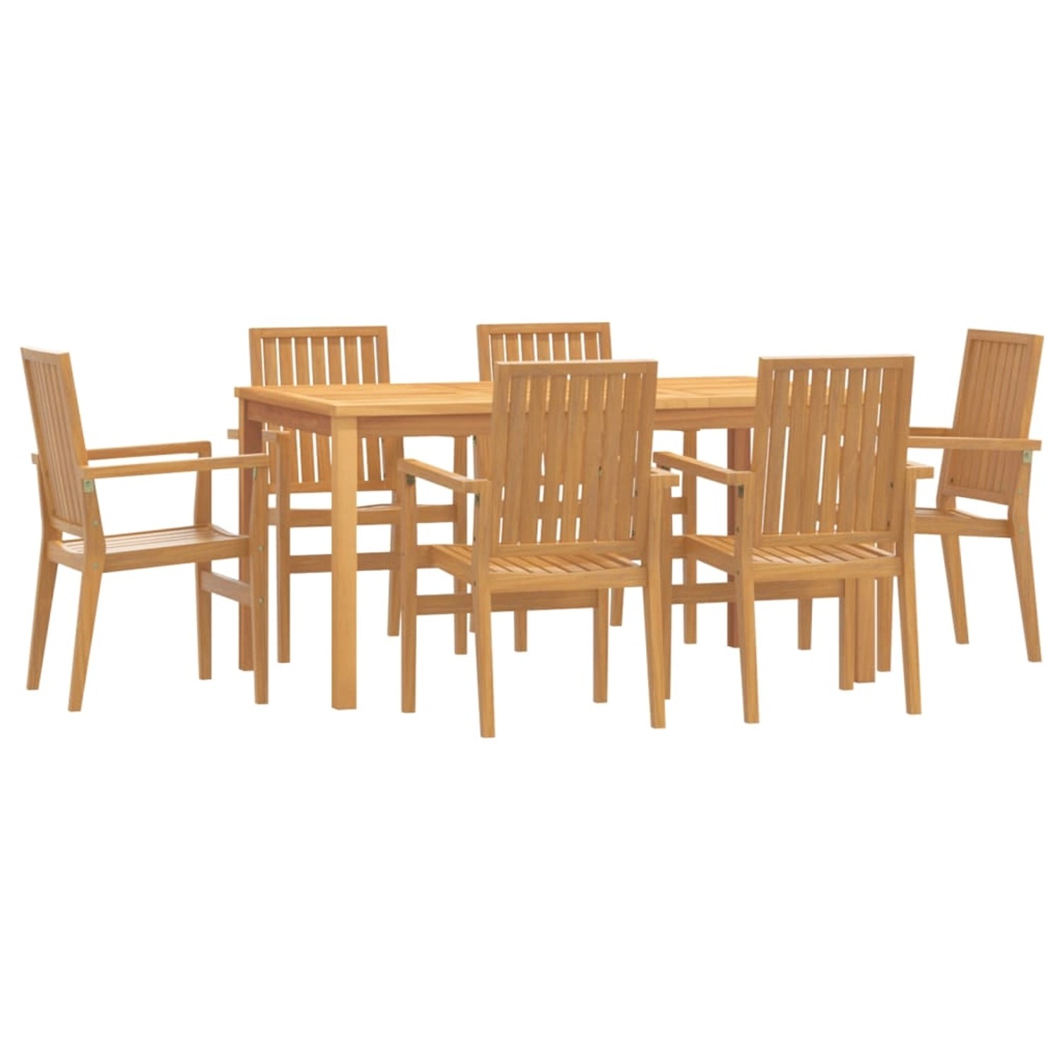 vidaXL 7-Tlg Garten-Essgruppe Massivholz Teak 3157916 günstig online kaufen