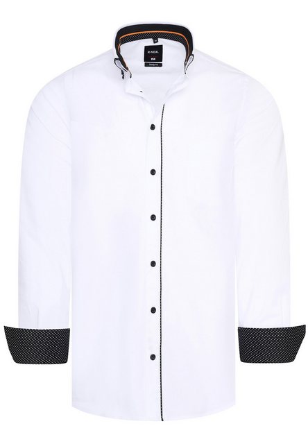R-NEAL Businesshemd Kontrast Hemd Herren Baumwollhemd Cotton Stretch Body F günstig online kaufen