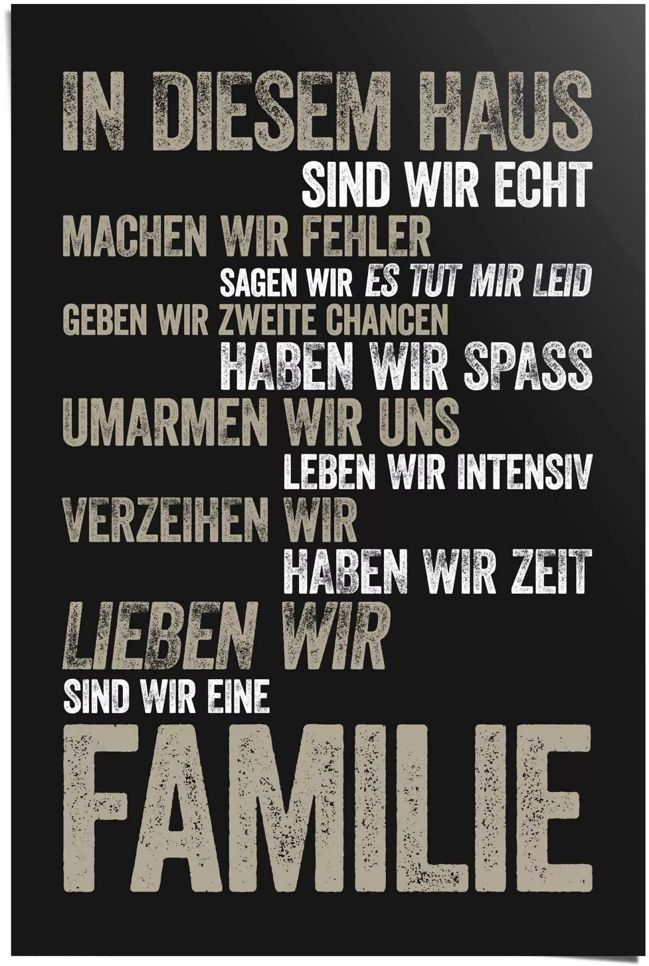 Reinders Poster "In diesem Haus", (1 St.) günstig online kaufen