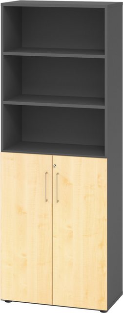 bümö Aktenschrank smart Kombischrank - 3 plus 3 Ordnerhöhen Dekor: Graphit/ günstig online kaufen