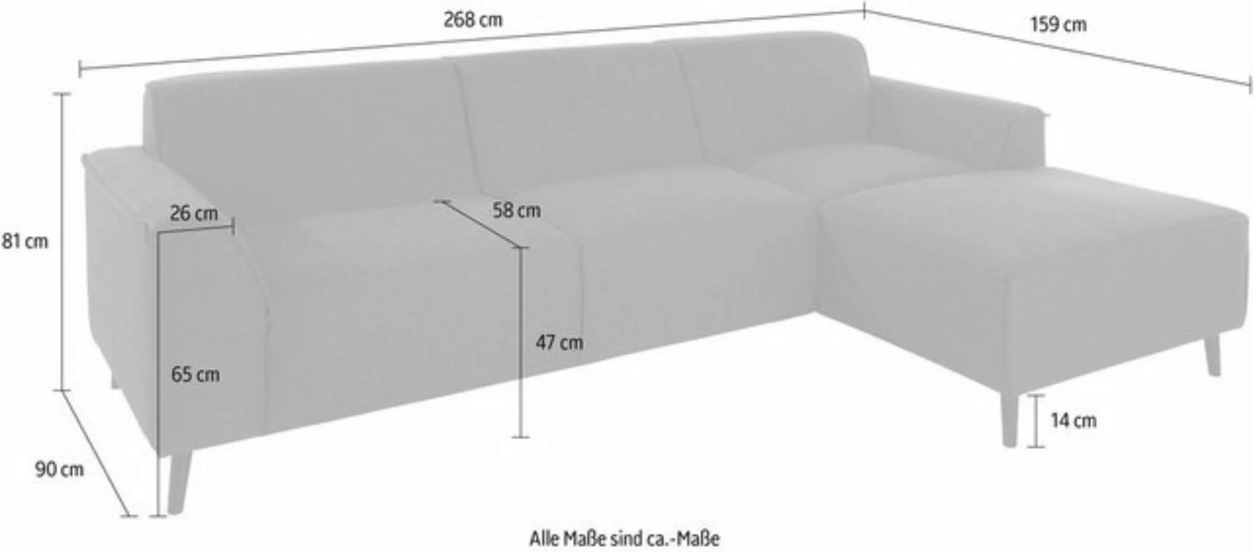 DOMO collection Ecksofa Amora L-Form, mit Recamiere, inklusive komfortablem günstig online kaufen