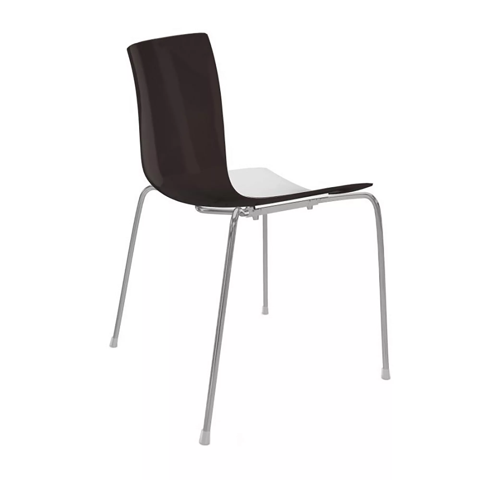 Arper - Catifa 46 0251 Stuhl zweifarbig Gestell Chrom - weiß/braun/Außensch günstig online kaufen