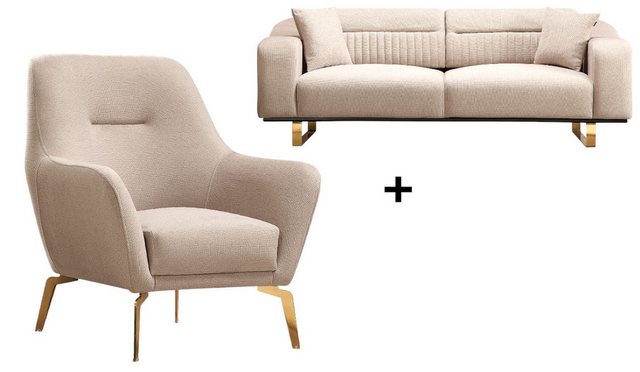 BENEDO MÖBEL Polstergarnitur Neapel Sofa Handarbeit Massivholz Hochwertiger günstig online kaufen