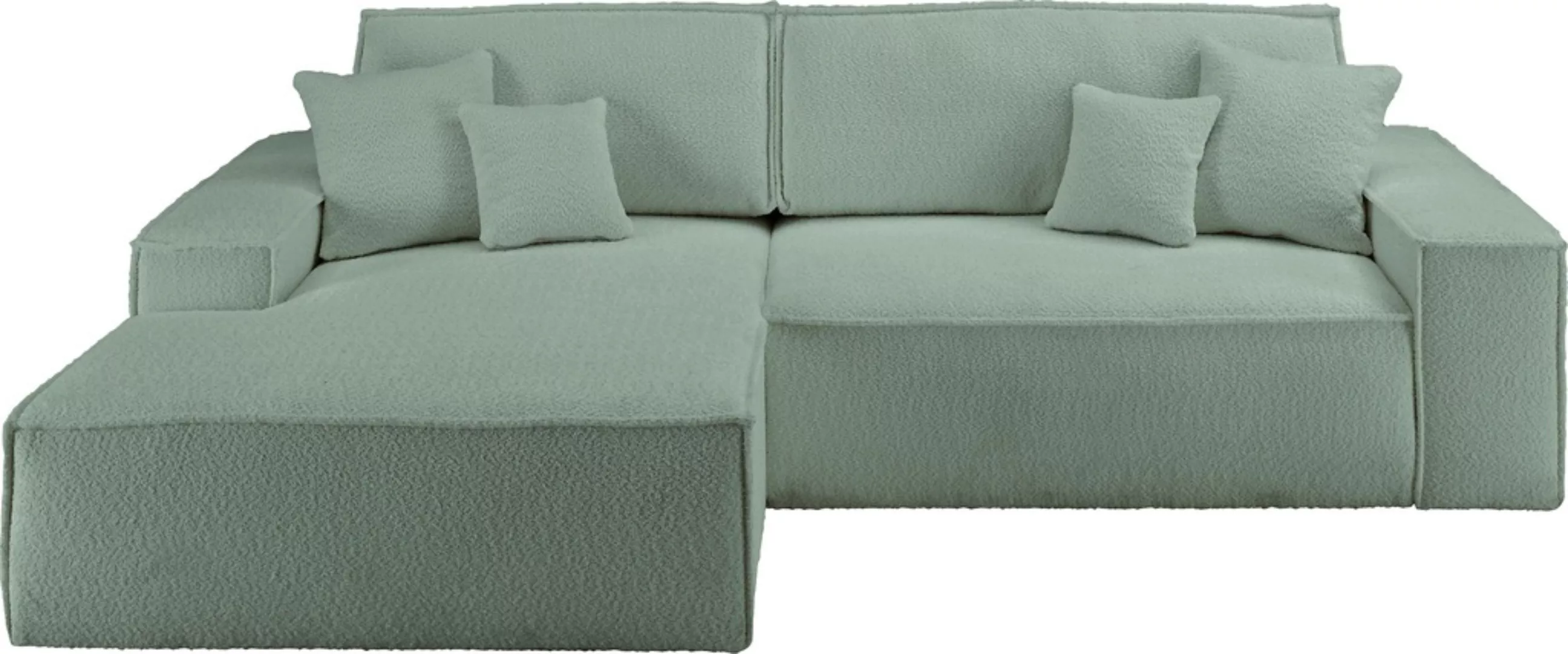 andas Ecksofa "Finnley Schlafsofa 267 cm in Bouclé, Struktur fein u. Cord, günstig online kaufen