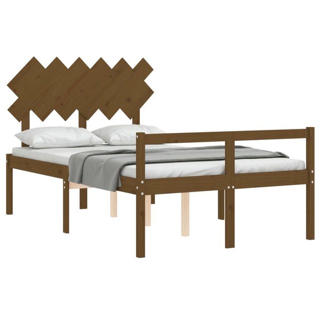 vidaXL Bett Seniorenbett mit Kopfteil Honigbraun Massivholz günstig online kaufen