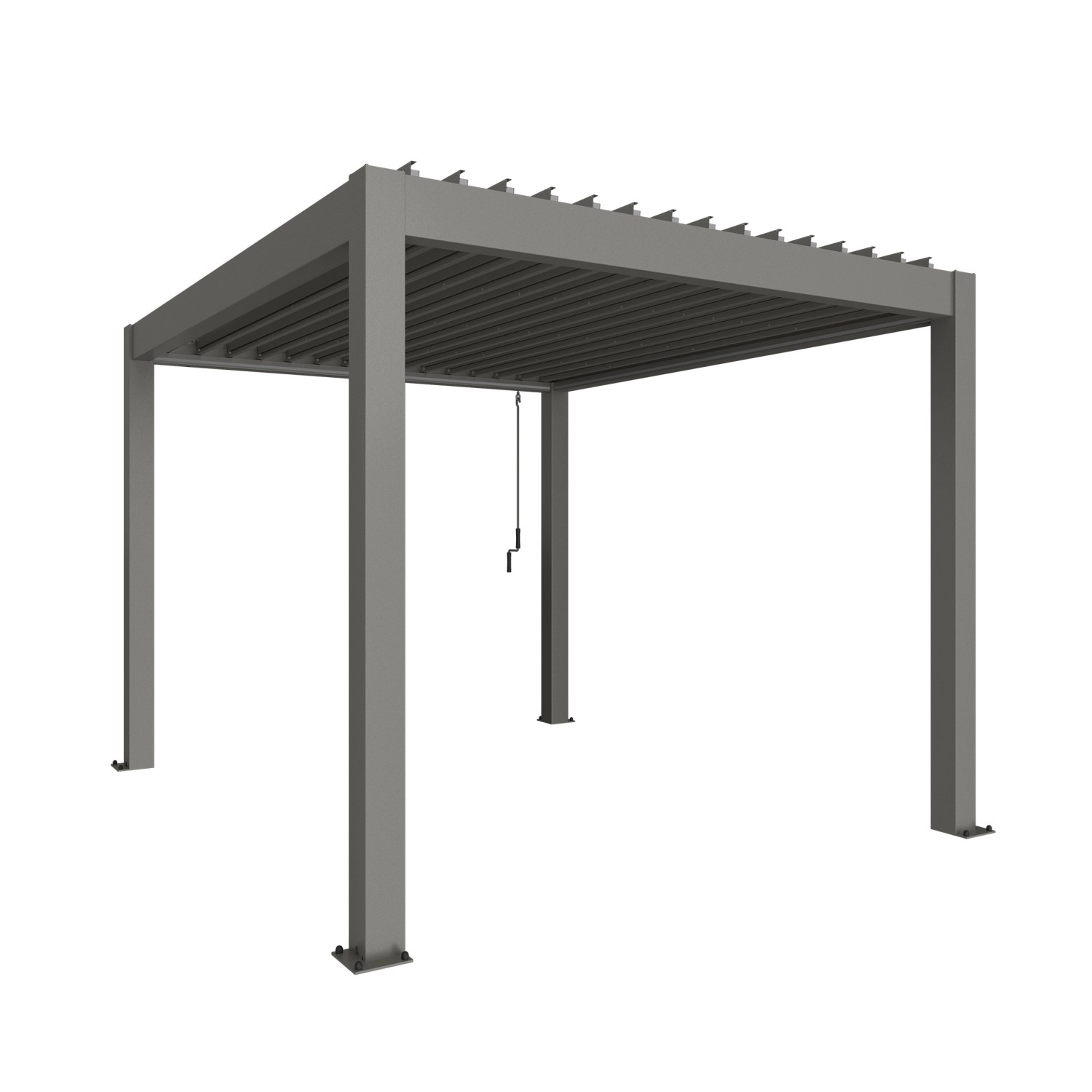 Biohort Pergola 255 cm x 312 cm x 367,5 cm Quarzgrau-Metallic günstig online kaufen