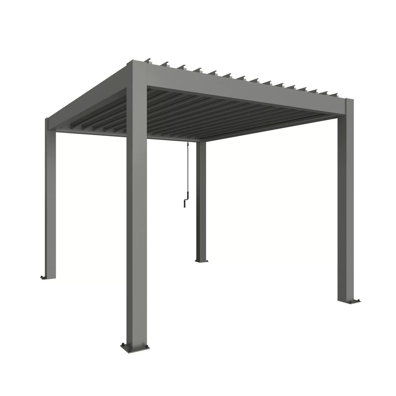 Biohort Pergola 255 cm x 367,5 cm x 312 cm Quarzgrau-Metallic günstig online kaufen