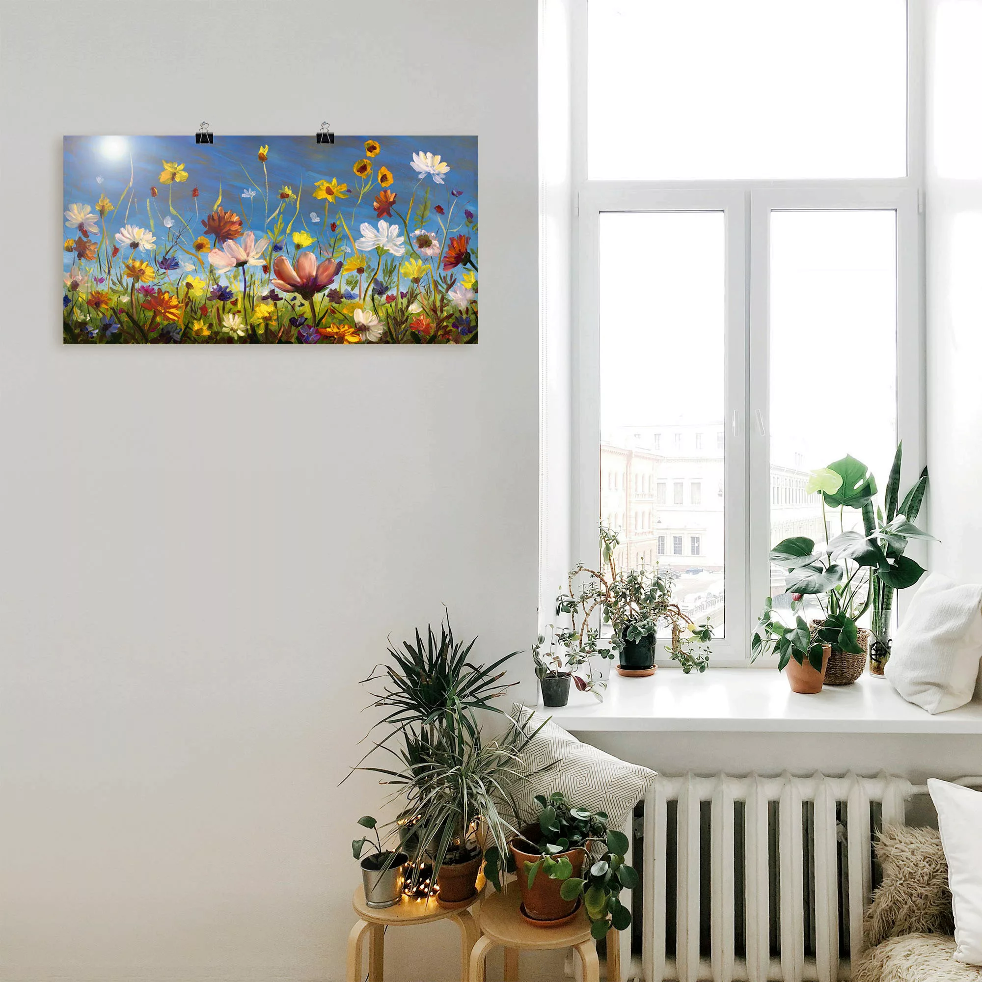 Artland Wandbild "Wildblumenwiese blauer Himmel", Blumenwiese, (1 St.), als günstig online kaufen