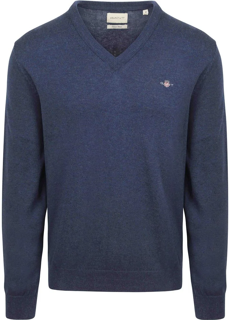 Gant Pullover V-Neck Jeans Melange - Größe L günstig online kaufen