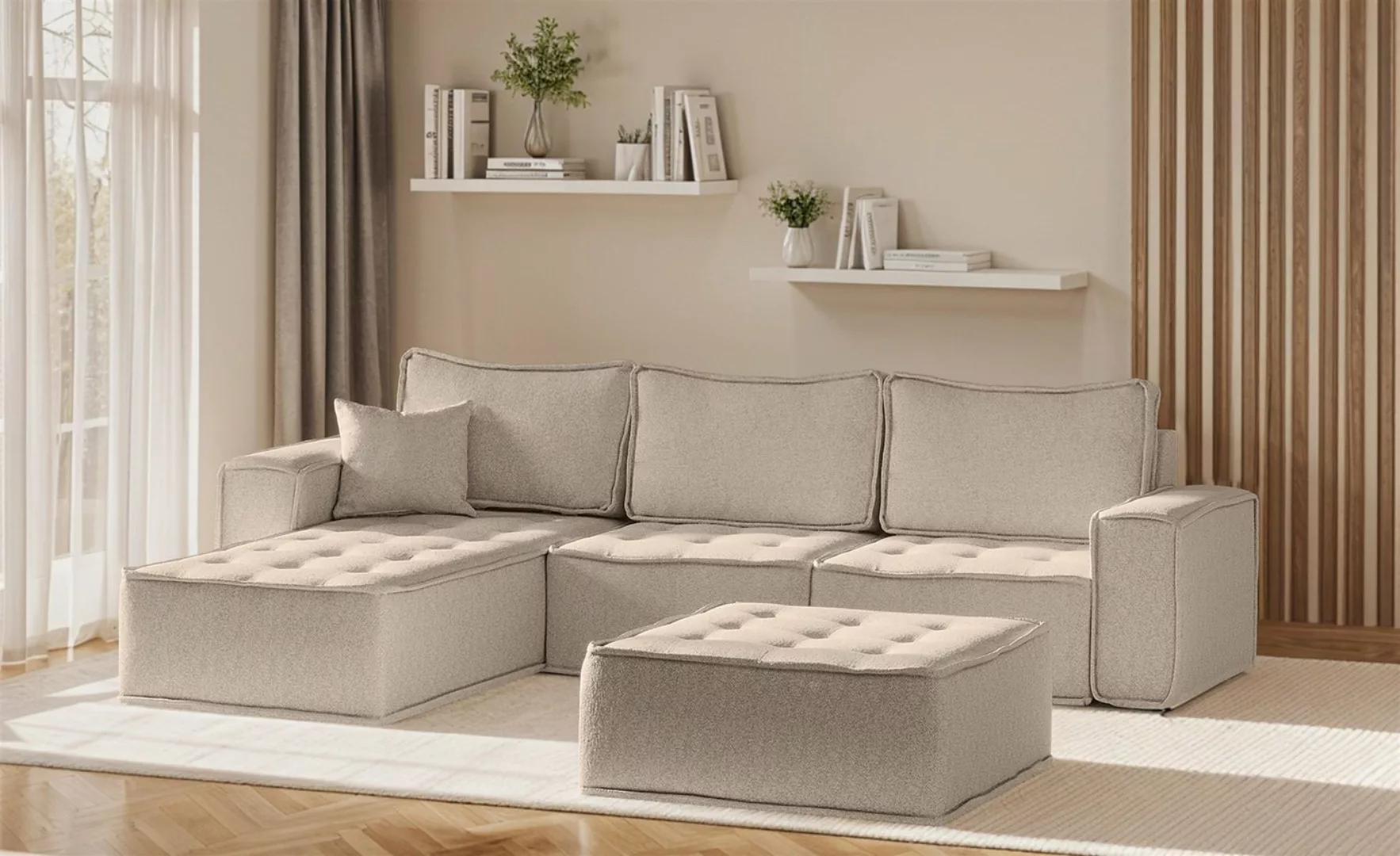 Fun Möbel Ecksofa Modulsofa 4-teilig SANDE in Stoff, Alle Module zu System günstig online kaufen