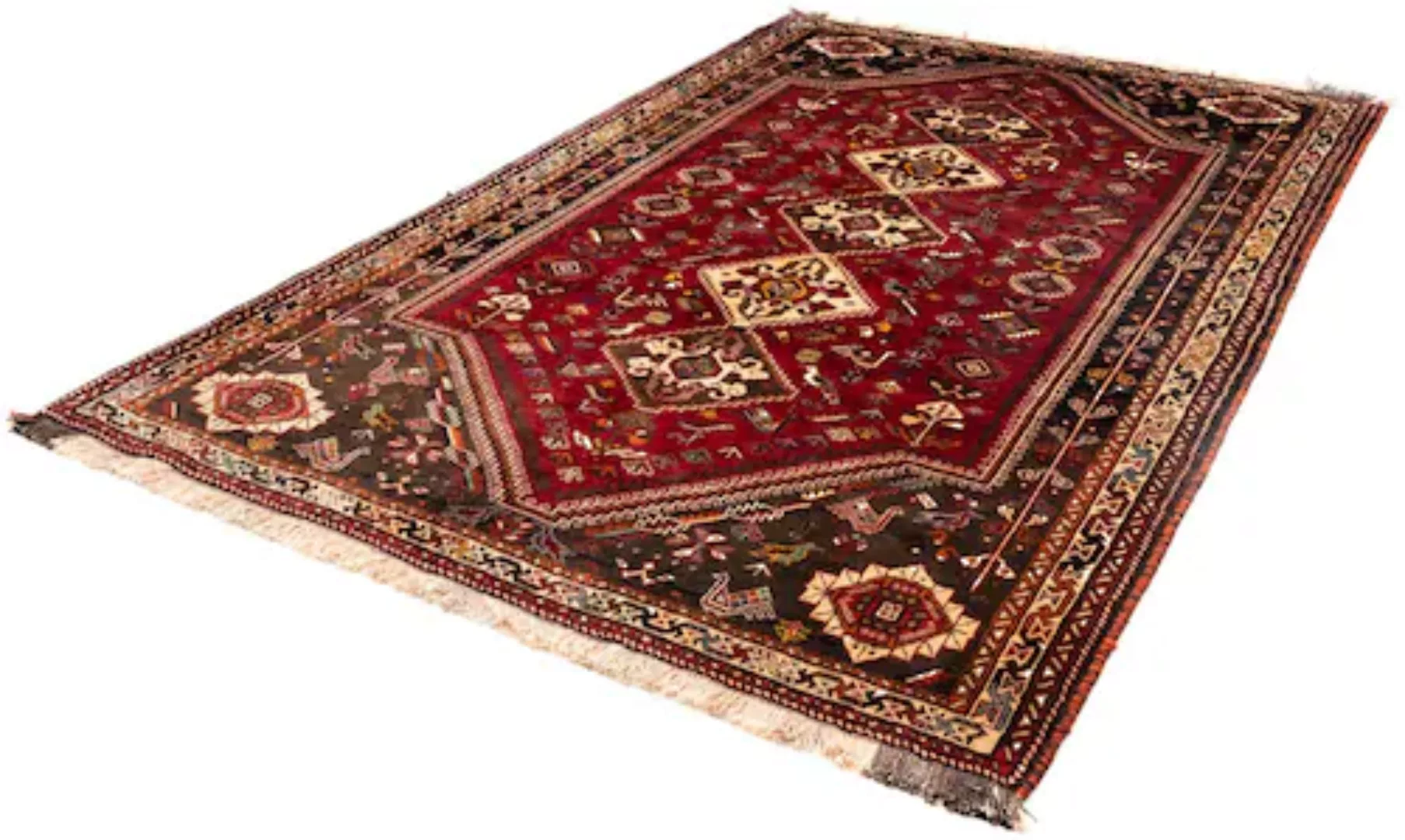 morgenland Wollteppich »Shiraz Medaillon 255 x 175 cm«, rechteckig, 1 mm Hö günstig online kaufen