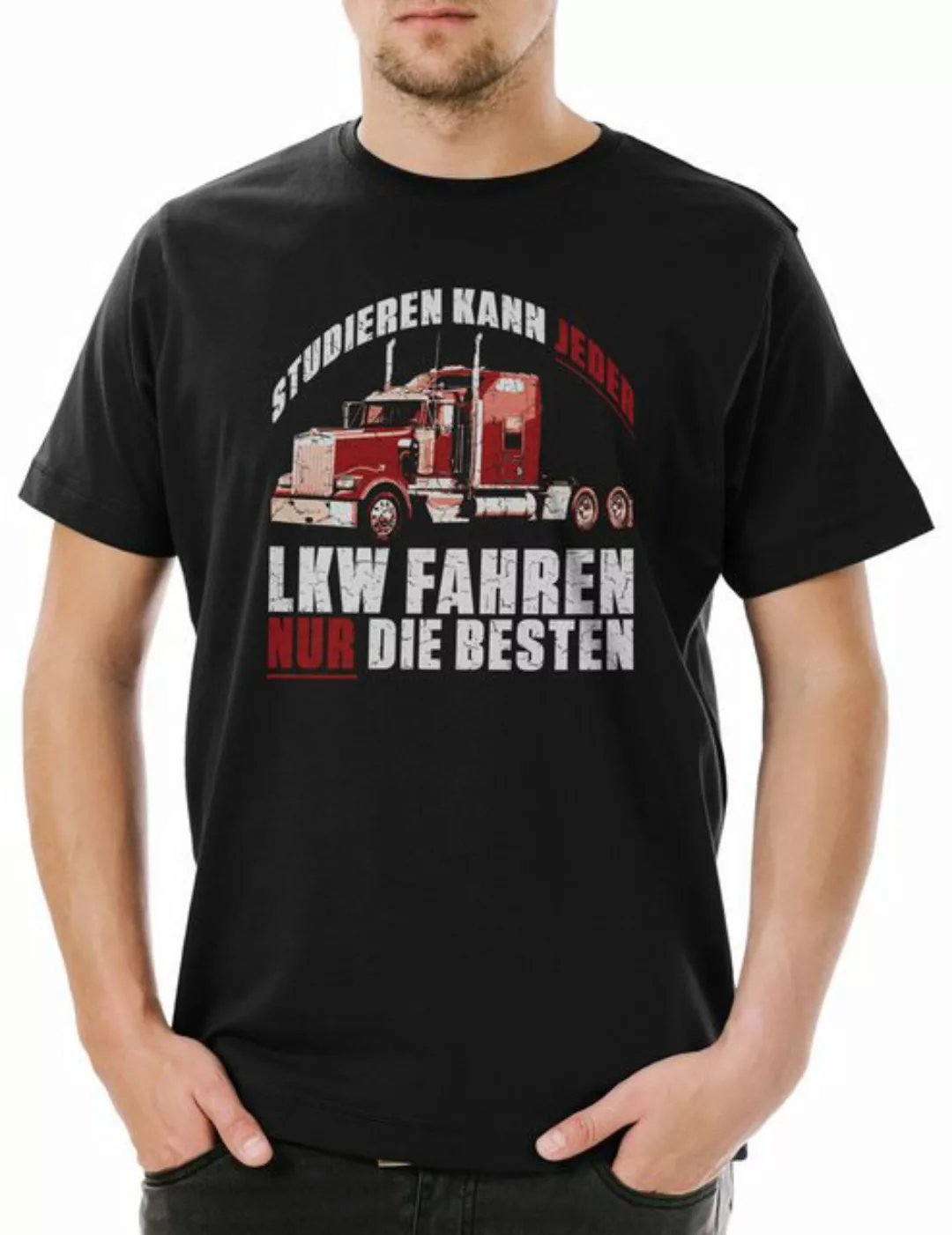 Urban Backwoods Print-Shirt Studieren Kann Jeder LKW Fahren Herren T-Shirt günstig online kaufen