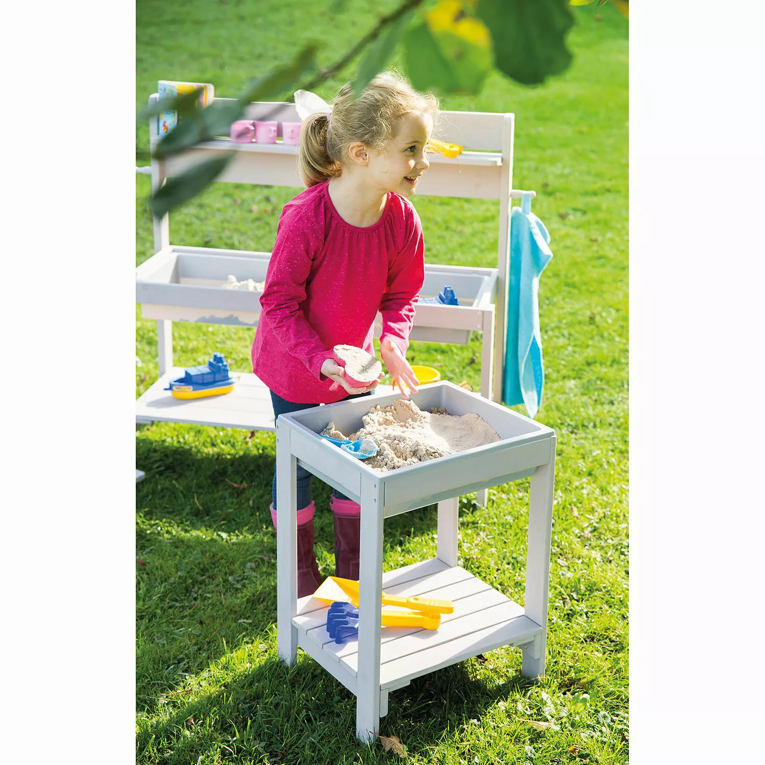 Roba Outdoor Kinder-Spieltisch  Tiny ¦ grau ¦ Maße (cm): B: 38,5 H: 50 T: 3 günstig online kaufen