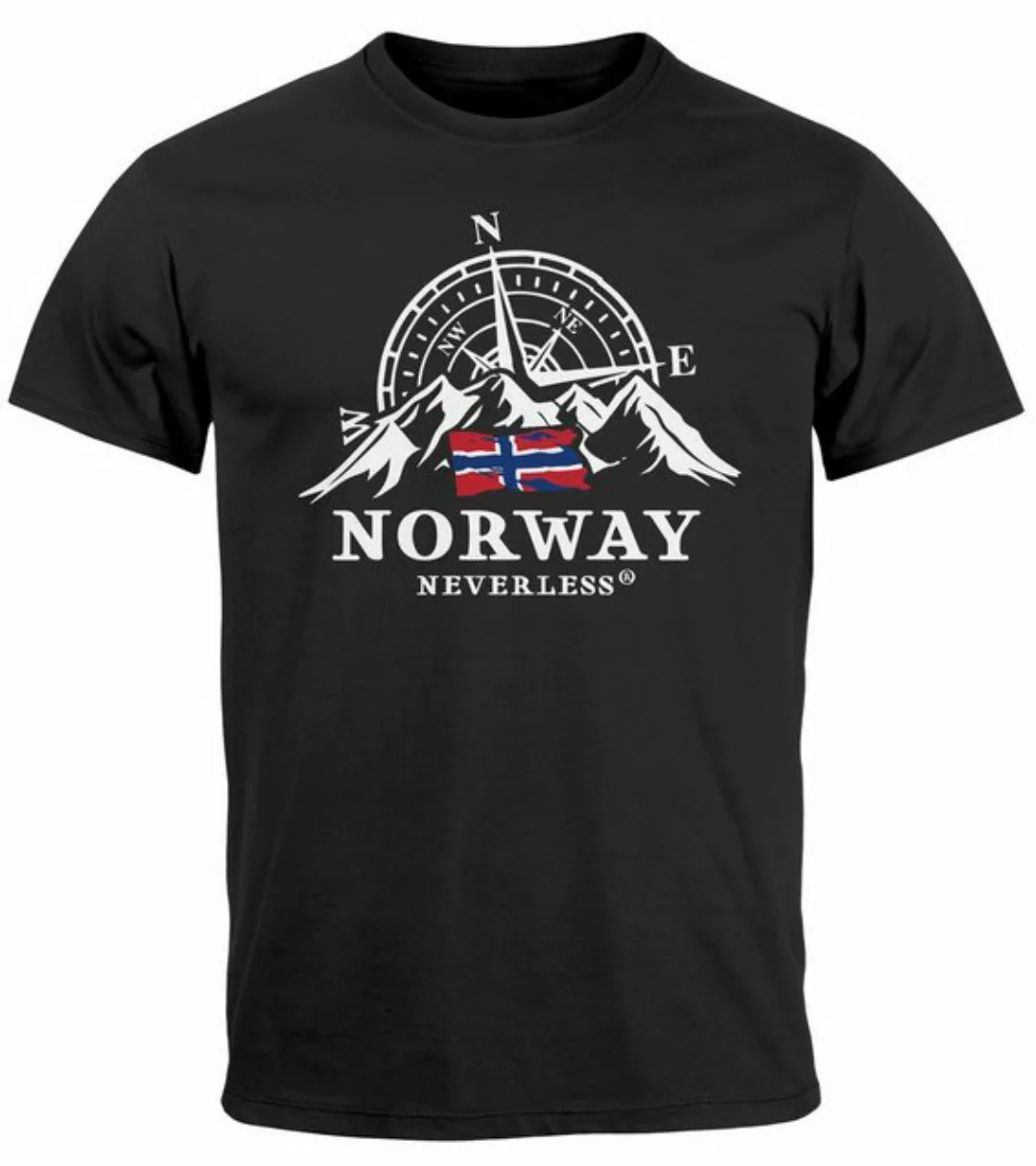 Neverless Print-Shirt Herren T-Shirt Norwegen Flagge Skandinavien Nordisch günstig online kaufen